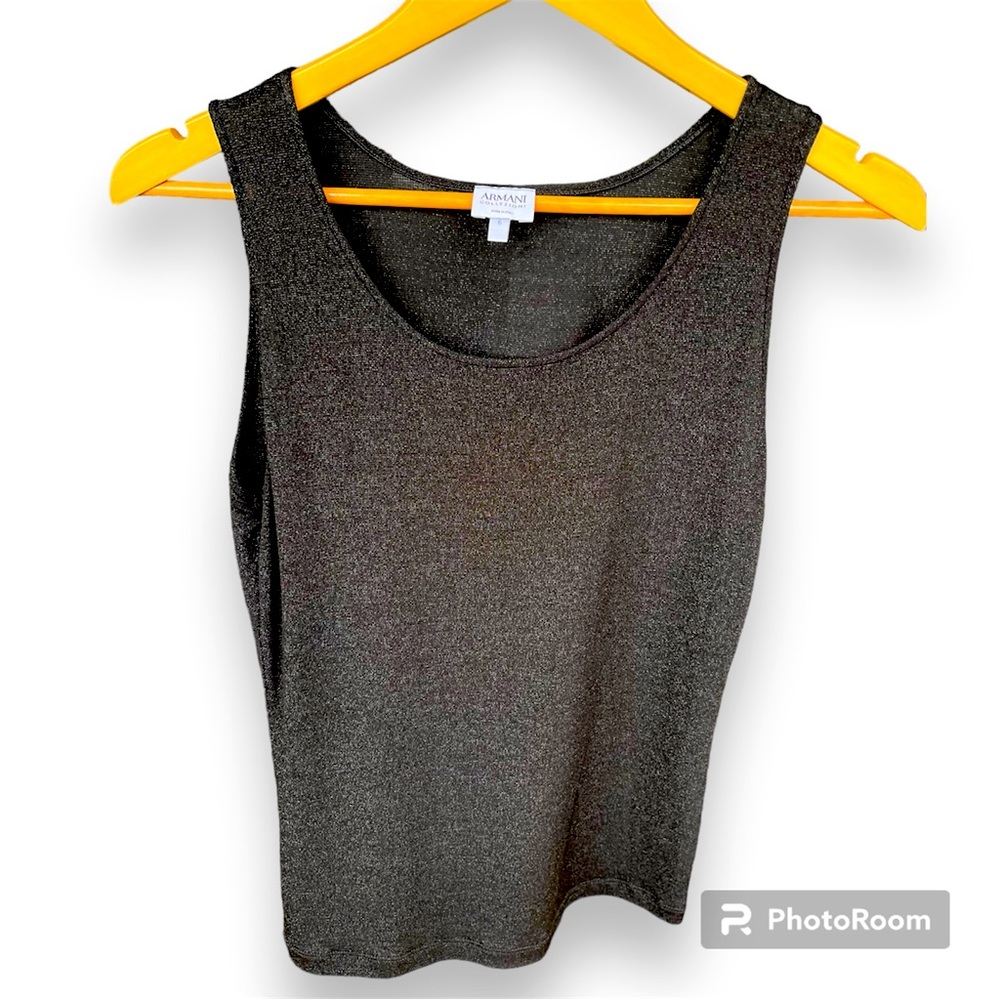 Armani Collezioni Black Shimmer Top Women’s 6